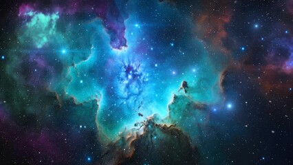 Wall Mural - Beautiful big nebula in deep space