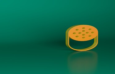 Sticker - Orange Water sensor icon isolated on green background. Minimalism concept. 3D render illustration