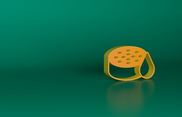 Canvas Print - Orange Water sensor icon isolated on green background. Minimalism concept. 3D render illustration