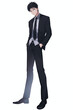 © Game Material Store - サラリーマン(スーツ)の男性キャラクターの全身イラスト(AI generated image)