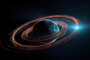 Wall Mural - close up space scene with planets, stars and galaxies. space galaxy background with planet and aster