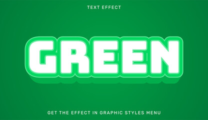 Wall Mural - Green editable text effect in 3d style. Suitable for brand or business logo