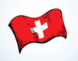 Flag of Switzerland. Vector drawing sign