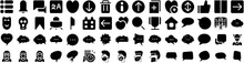 Set Of Comic Icons Isolated Silhouette Solid Icon With Design, Cartoon, Comic, Art, Retro, Vector, Halftone Infographic Simple Vector Illustration Logo