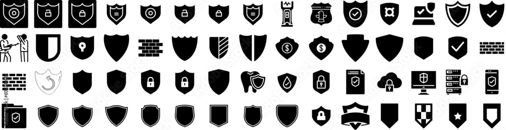 Set Of Defence Icons Isolated Silhouette Solid Icon With 6Th, War, Army ...