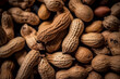 peanut in a shell texture, food background of peanuts