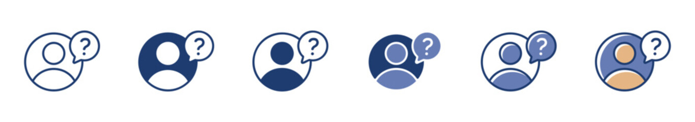 Poster - ask question for help information icon set vector faq online support community illustration symbol design