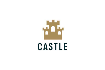 Sticker - castle logo vector icon illustration