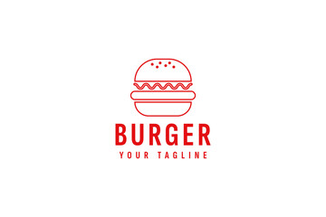 Wall Mural - burger logo vector icon illustration