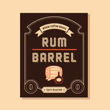 Rum Barrel Coffee Beans Label