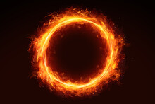 Ring Of Fire On Black Background