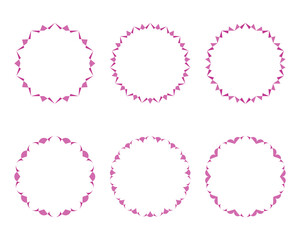 Wall Mural - Set of cute pink frames – Simple isolated pink outlines – Decorative borders for elegant designs 
