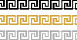 © languste15 - Nahtloses Meander oder Maze muster Vektor in schwarz, Gold und Silber. Isolierter Hintergrund.