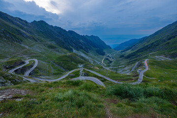 Wall Mural - The carpathian mountains with the winding transfaragasan road