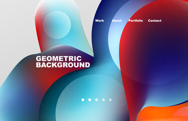 Abstract liquid background for your landing page design. Web page for website or mobile app wallpaper