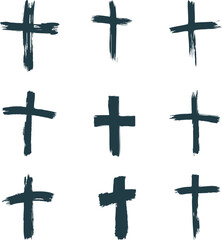 cross collection vector image stencil on white background