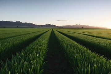 Poster - shot of a crop field, created with generative ai