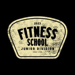 Wall Mural - Fitness school typographic emblem for sticker and t-shirt