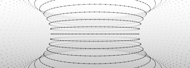 Poster - Abstract tunnel. 3D wormhole or vortex. Grid. 3d rendering