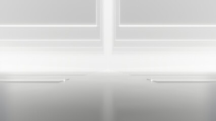 Aufkleber - 3d rendering of abstract white futuristic geometry tunnel architecture.