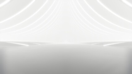 Aufkleber - 3d rendering of abstract white futuristic geometry tunnel architecture.