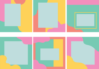 Vector set of abstract colorful frames