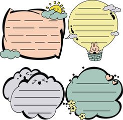 Poster - Vector illustration of a set of note taking icons