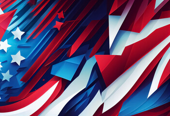 abstract illustration of flag red blue and white colors . ai