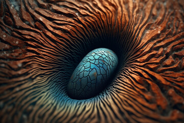 Poster - A digitally manipulated fingerprint image, with distorted and surreal elements, creating an otherworldly and thought-provoking visual.  Generative AI technology.