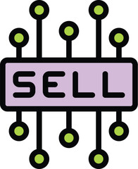 Poster - Sell investment icon. Outline Sell investment vector icon for web design isolated on white background color flat