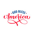 God bless America. Patriotic quote. 4th of July design. USA Independence Day. Vector template for typography poster, banner, greeting card, shirt, etc