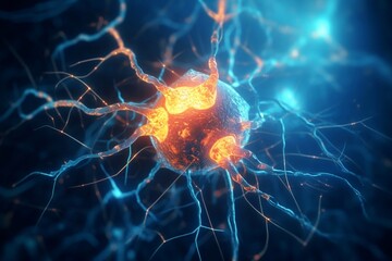 Electrifying Neuronal Connections: Illuminating the Human Brain's Neuron Cells, Generated Ai