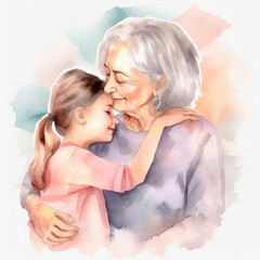 happy birthday grandma, watercolor style, pop style - ai generative