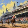 Kentucky Derby hosts horse races. (Generative AI)