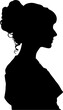 elegance woman model side view silhouette