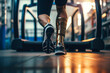 A man with a prosthetic leg leads an active lifestyle. Generative AI	
