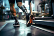 A man with a prosthetic leg leads an active lifestyle. Generative AI	