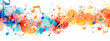 multicolored digital music, sheet music, abstract background banner, made with Generative AI