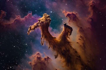 Wall Mural - capturing the stunning details of the eagle nebula, a star-forming region that includes the famou, g