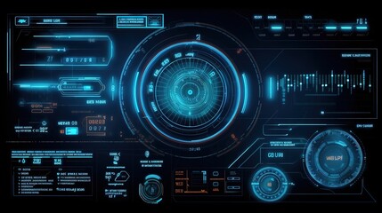 Leinwandbilder - Hud callout titles. Hud,GUI for game background design. Technology background. Digital data. Generative AI