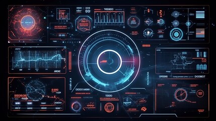 Leinwandbilder - Hud callout titles. Hud,GUI for game background design. Technology background. Digital data. Generative AI