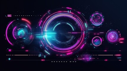 Fototapete - Futuristic download progress bar HUD. Hud,GUI for game background design. Technology background. Digital data. Generative AI