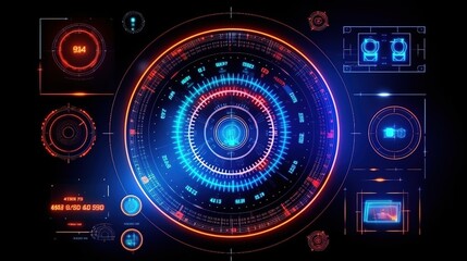 Leinwandbilder - Futuristic Callouts titles in HUD style. Hud,GUI for game background design. Technology background. Digital data. 