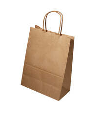 Wall Mural - Brown paper shopping bags isolated on white background