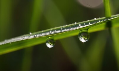 Wall Mural - dew on grass HD 8K wallpaper Stock Photography Photo Image