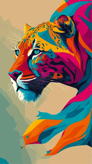 Wall Mural - puma color art