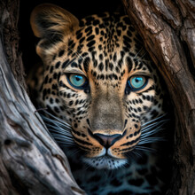 Portrait Of A Leopard Close Up Portrait
