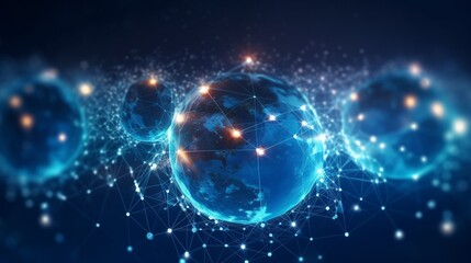 Wall Mural - modern technology data science and global network. ai generative.