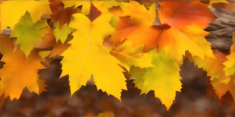 Wall Mural - Autumn background from colorful leaves close-up.