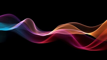 Wall Mural - wave lines trails flowing dynamic in diverse colors. ai generative.